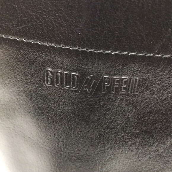 Gold Pfeil leather bag with multi compartments. Made in Germany. NWOT - Picture 2 of 13